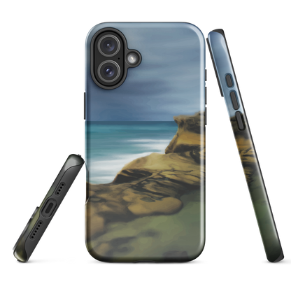 Castlepoint coastal phone case with cliffs, ocean and sky. New Zealand landscape art by designer Ben Hart.