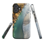 Phone case with aerial riverbend artwork and earthy tones, designed by New Zealand artist Ben Hart.