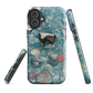 Washed Away designer phone case with abstract river stone artwork in earthy blues and natural tones.