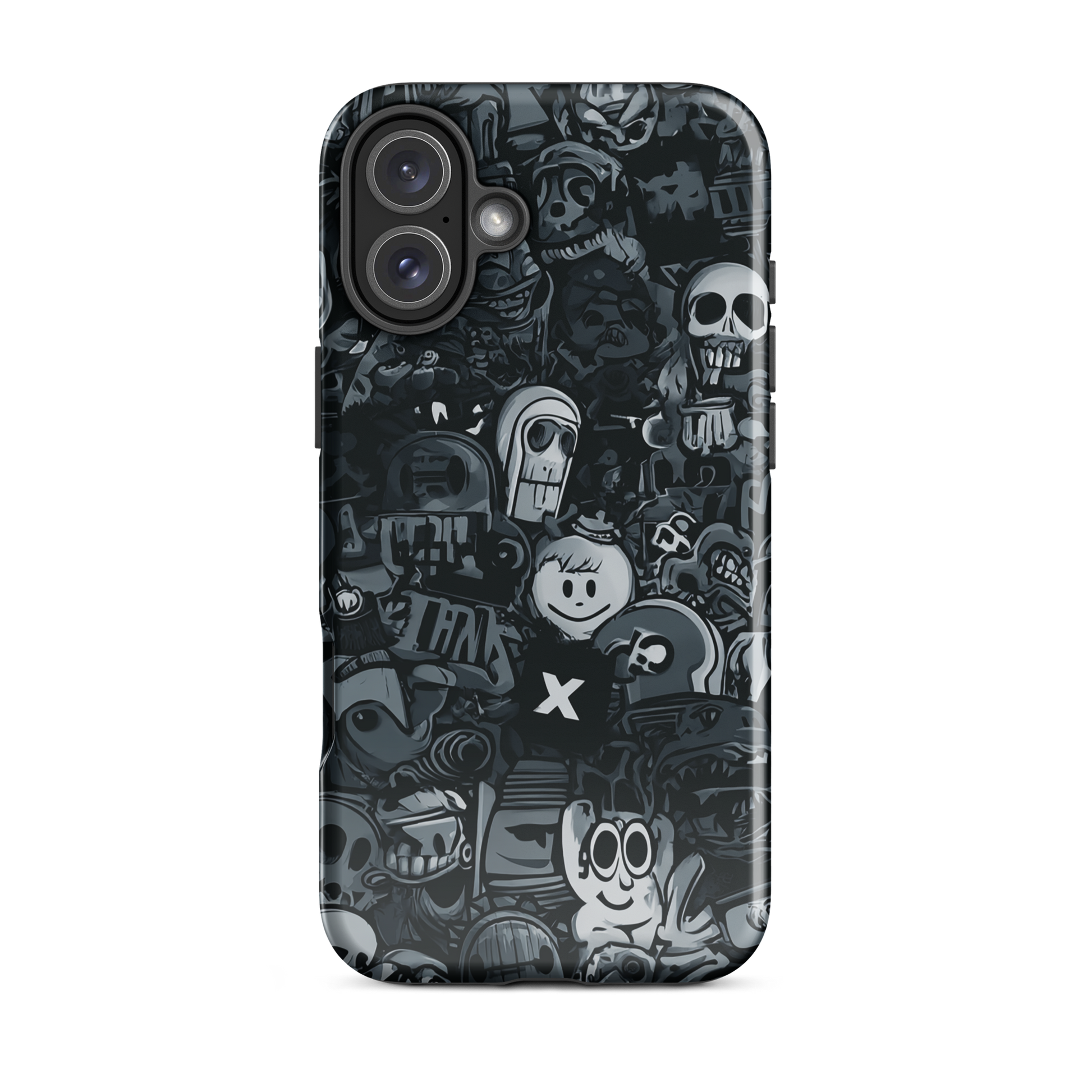 Midnight stickers phone case | Dark graphic collage NZ