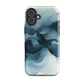 A calming abstract landscape protective phone case inspired by quiet valleys and soft blue tones.
