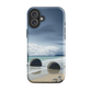 Moeraki Boulders coastal designer phone case with ocean waves and dramatic NZ sky