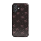 Midnight Bow seamless repeat pattern — pink hand-drawn ribbon bows and sparkle stars on a black background