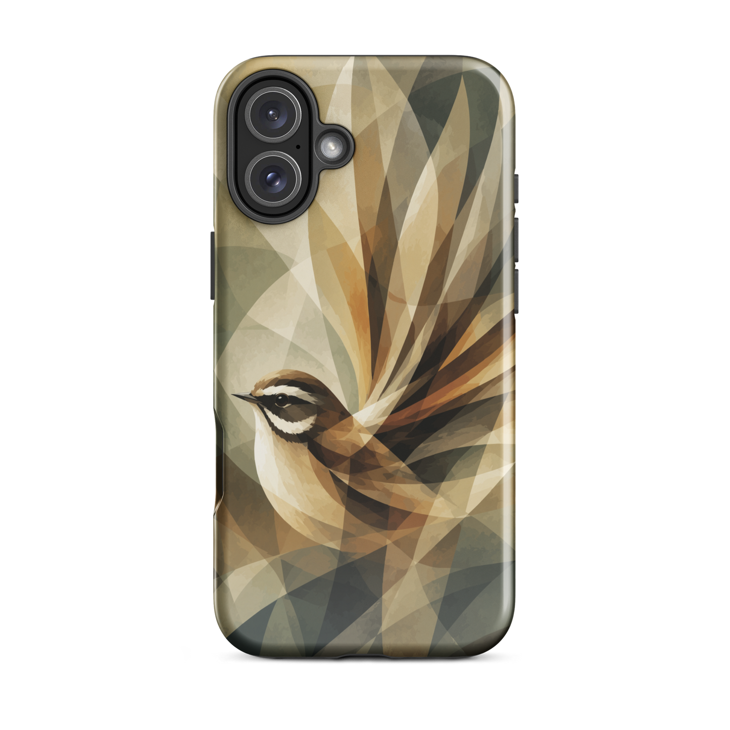 'Fantail' iPhone 16 Plus tough phone case - protective glossy case NZ Australia