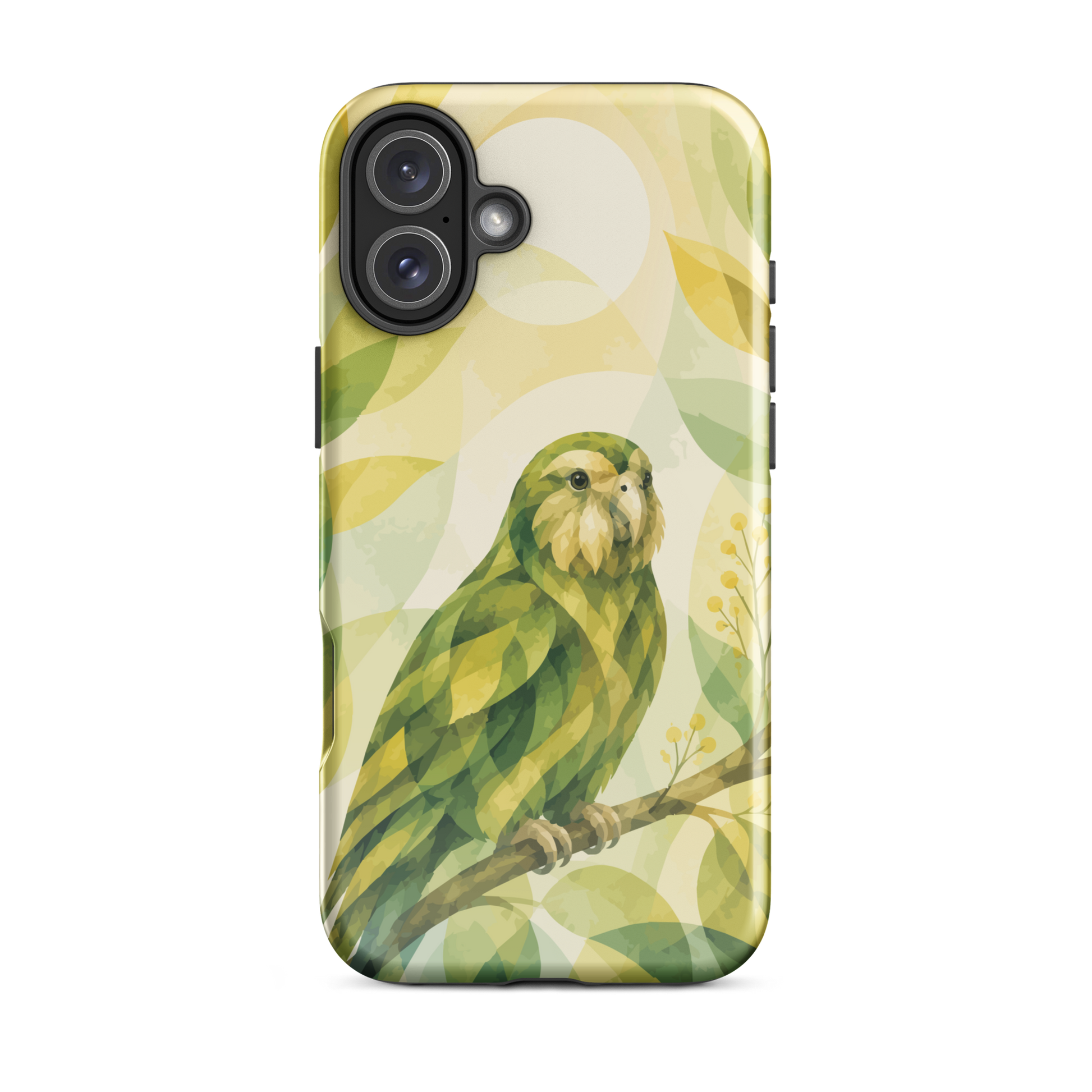 'Kākāpō' iPhone 16 Plus tough phone case - protective glossy case NZ Australia