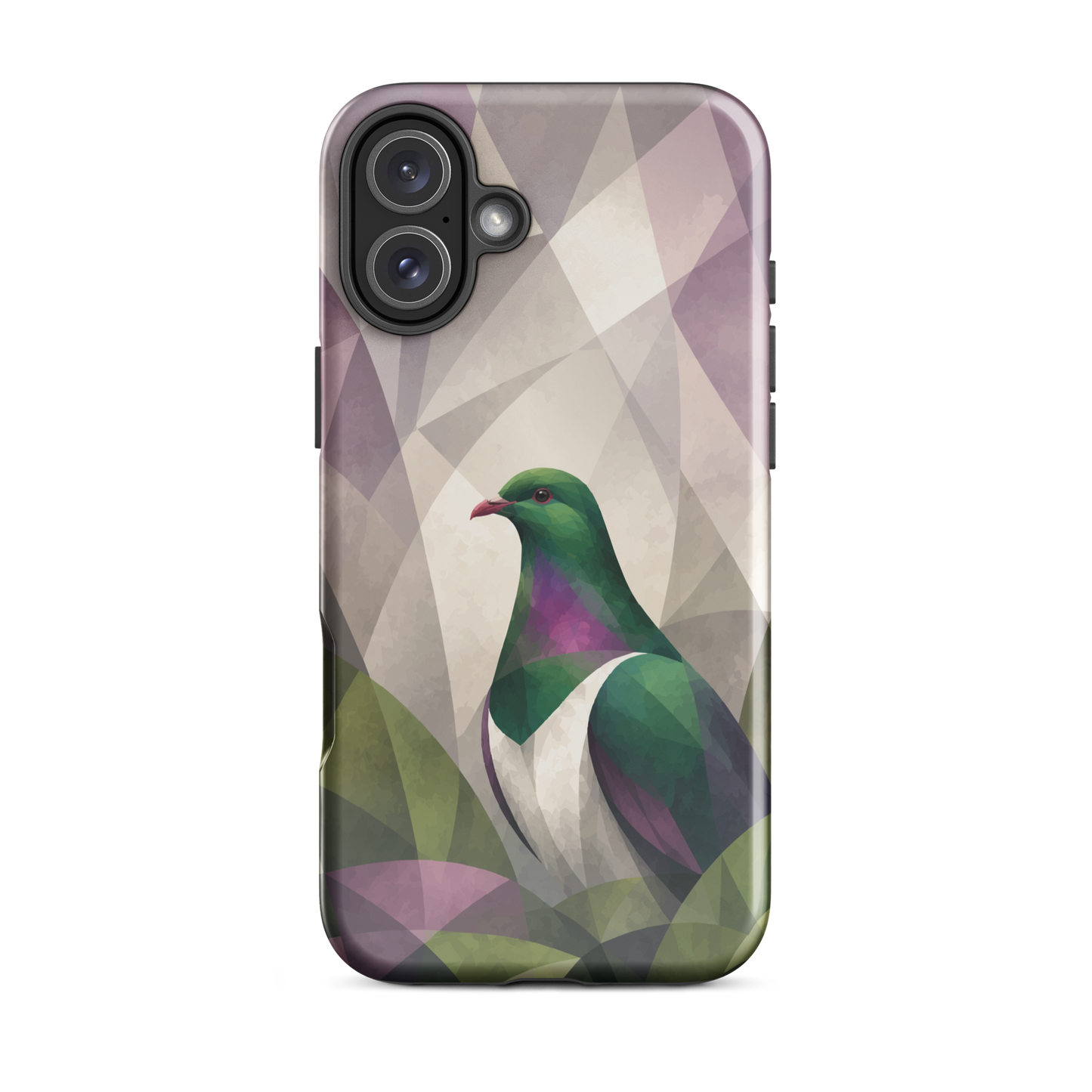 'Kererū' iPhone 16 Plus tough phone case - protective glossy case NZ Australia