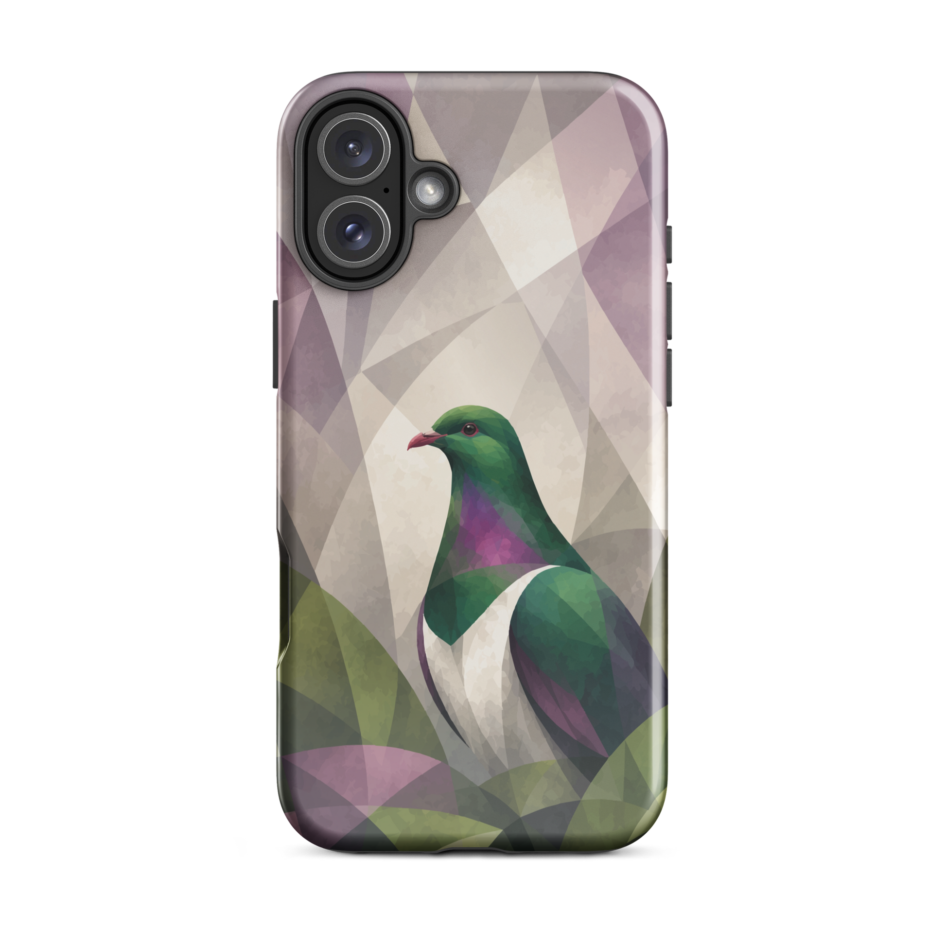 'Kererū' iPhone 16 Plus tough phone case - protective glossy case NZ Australia