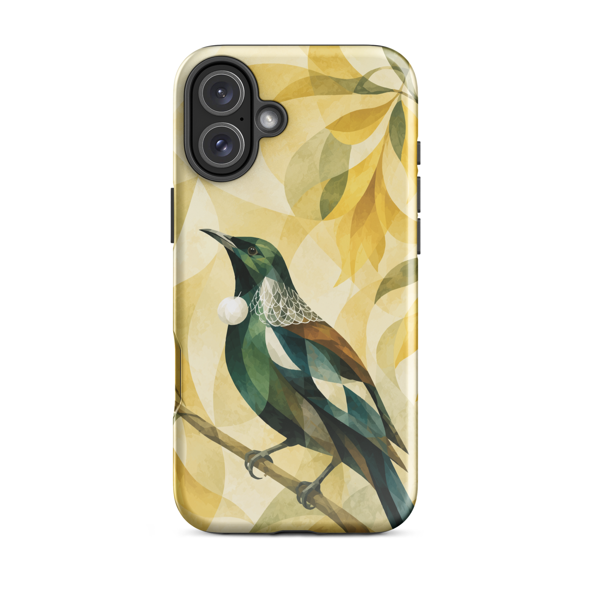'Tūī' iPhone 16 Plus tough phone case - protective glossy case NZ Australia