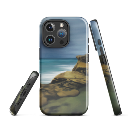 Castlepoint coastal phone case with cliffs, ocean and sky. New Zealand landscape art by designer Ben Hart.
