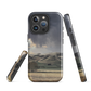 Designer phone case with NZ landscape painting of Te Hauke and cloudy skies by Ben Hart.