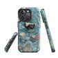 Washed Away designer phone case with abstract river stone artwork in earthy blues and natural tones.
