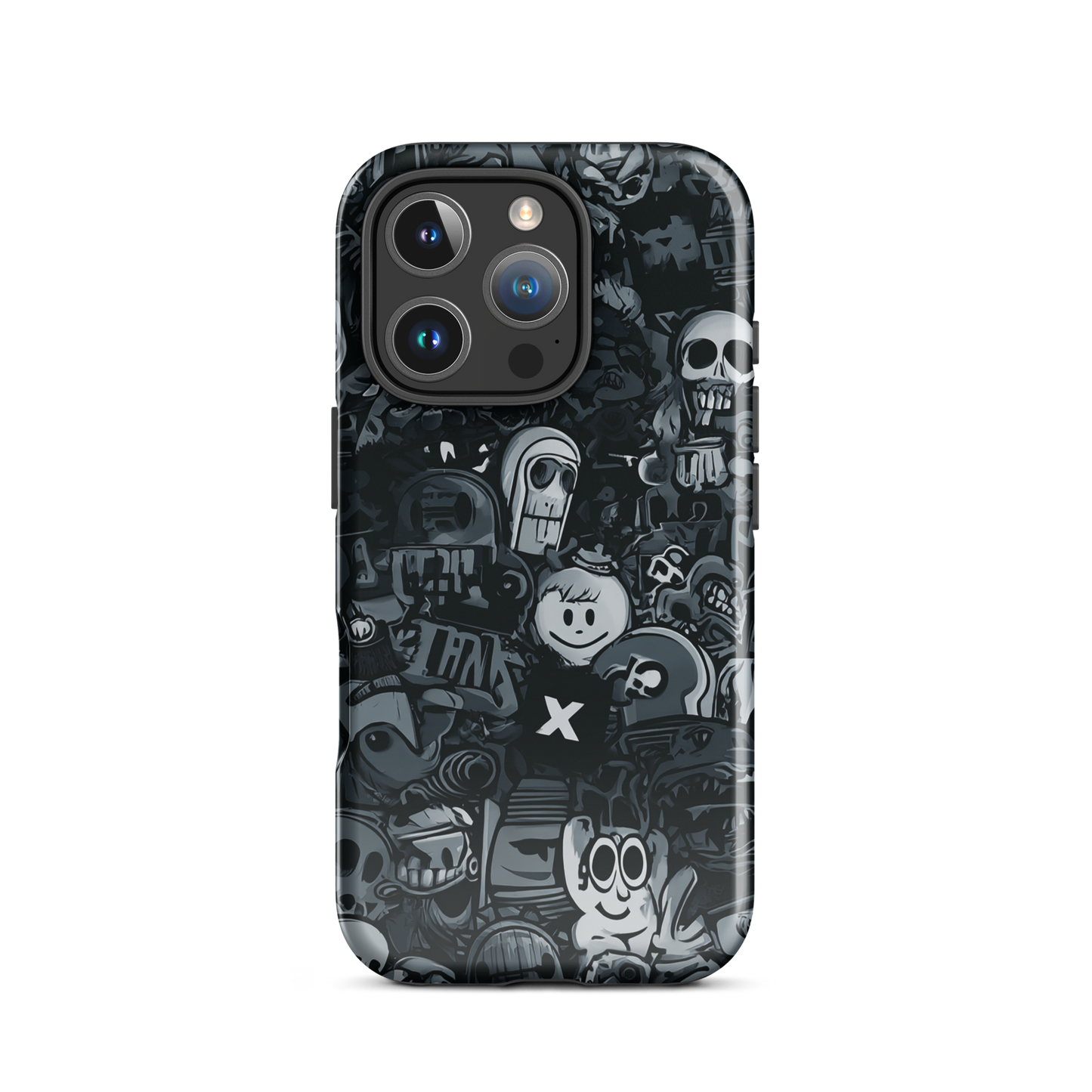 Midnight stickers phone case | Dark graphic collage NZ