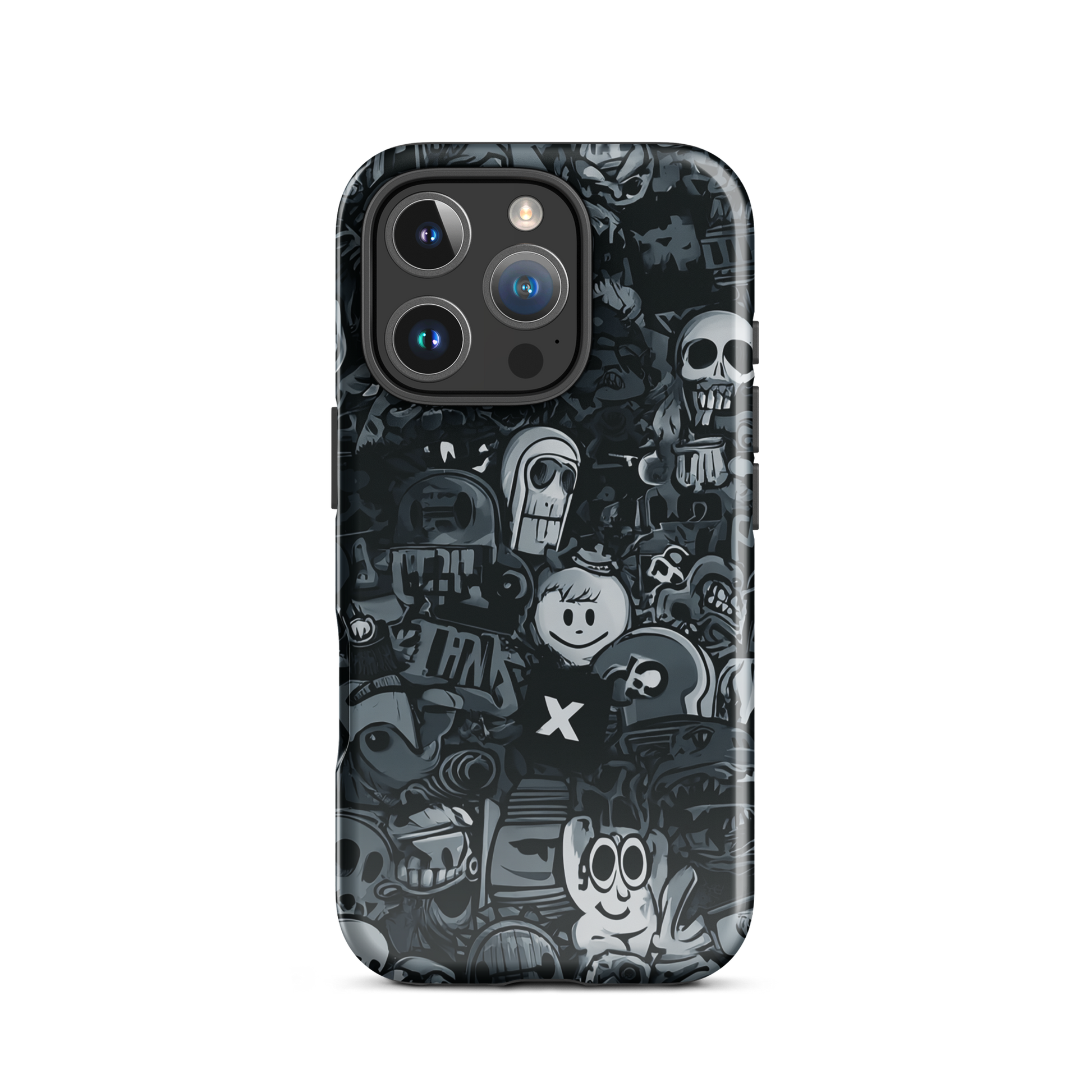 Midnight stickers phone case | Dark graphic collage NZ