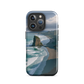 Piha Beach Lion Rock designer phone case with turquoise waves and dramatic NZ coastline