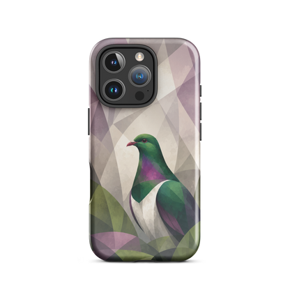 'Kererū' iPhone 16 Pro tough phone case - protective glossy case NZ Australia