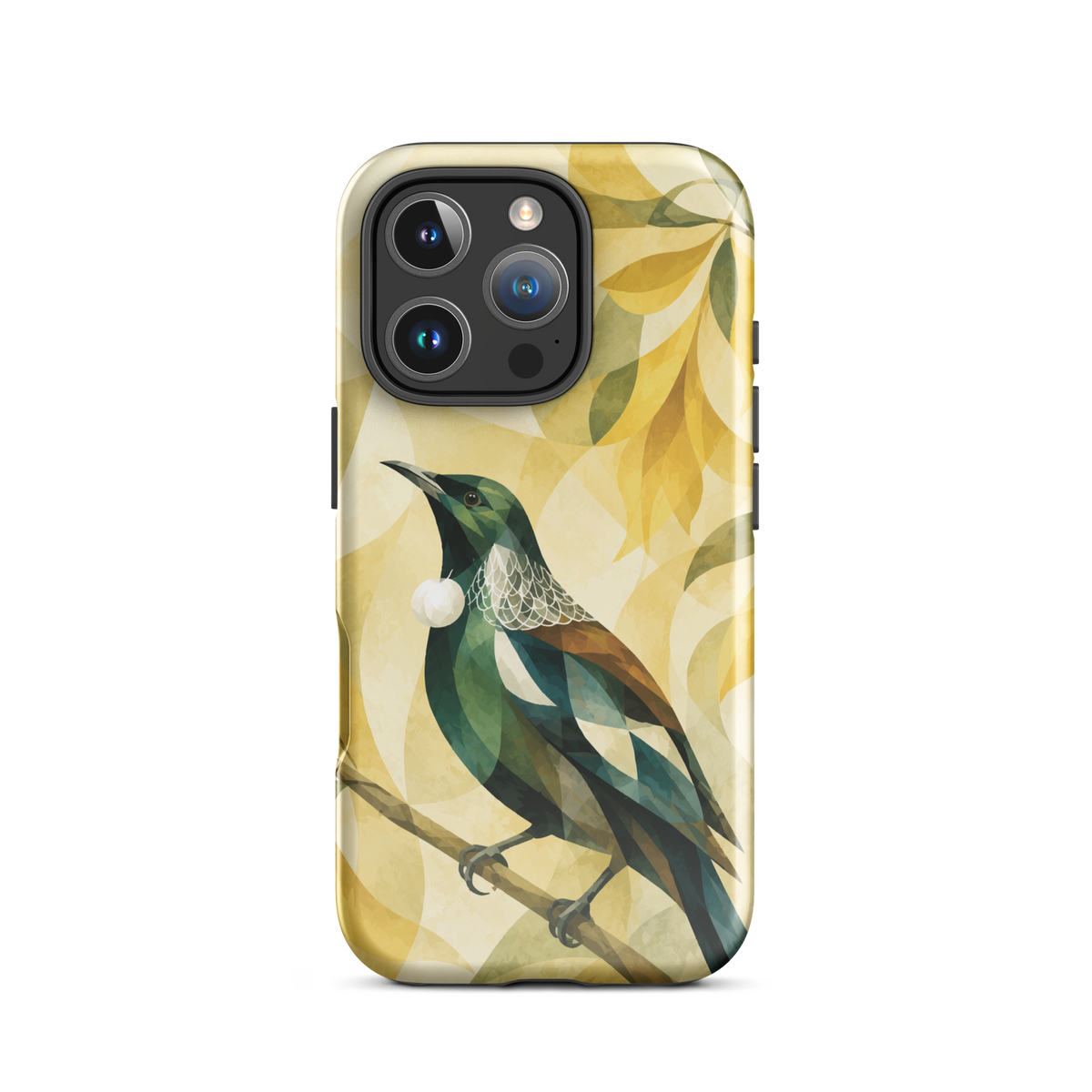 'Tūī' iPhone 16 Pro tough phone case - protective glossy case NZ Australia