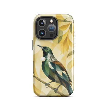 'Tūī' iPhone 16 Pro tough phone case - protective glossy case NZ Australia