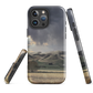 Designer phone case with NZ landscape painting of Te Hauke and cloudy skies by Ben Hart.