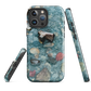 Washed Away designer phone case with abstract river stone artwork in earthy blues and natural tones.