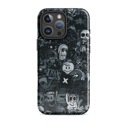 Midnight stickers phone case | Dark graphic collage NZ