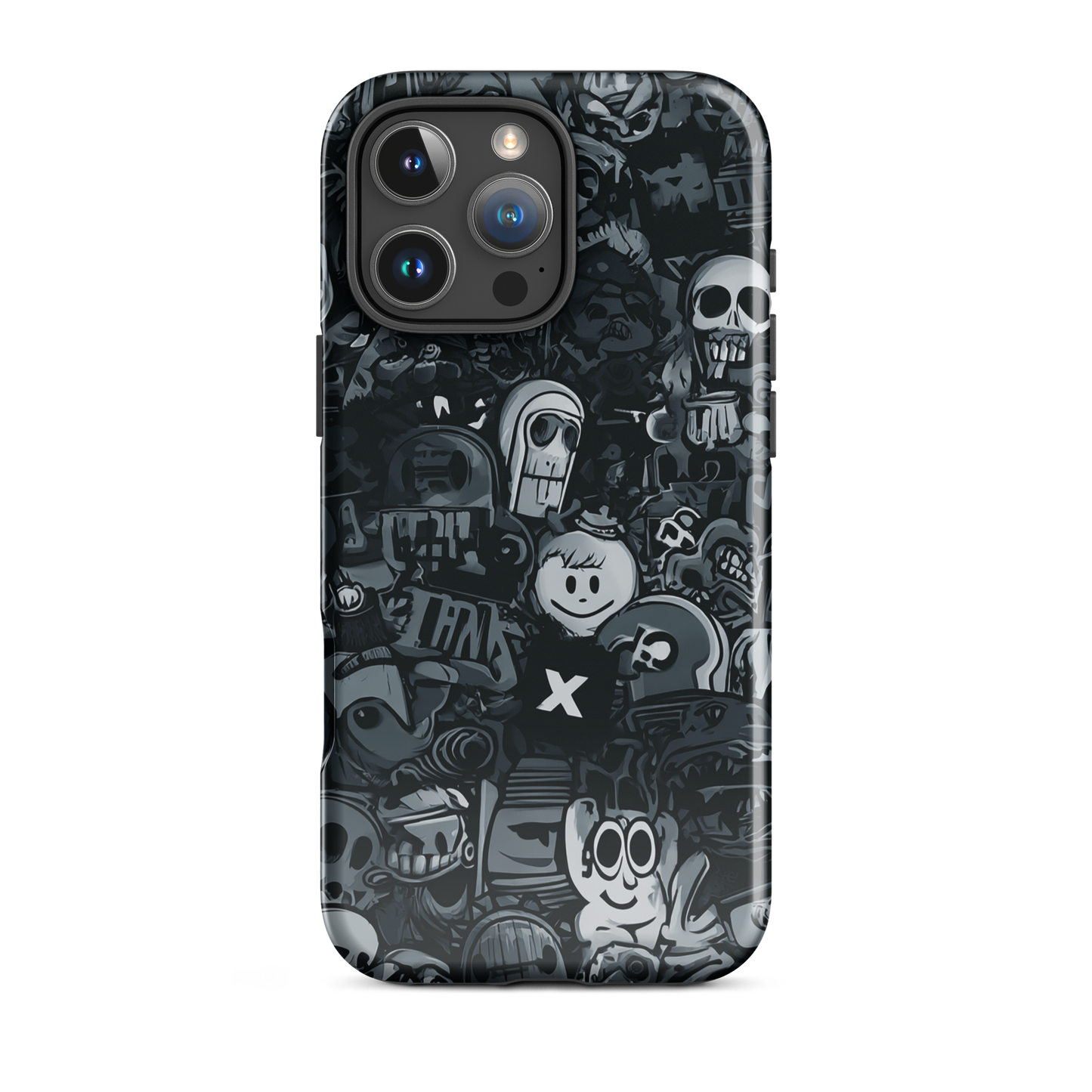 Midnight stickers phone case | Dark graphic collage NZ