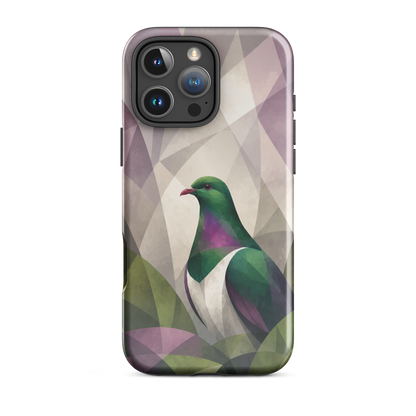 'Kererū' iPhone 16 Pro Max tough phone case - protective glossy case NZ Australia