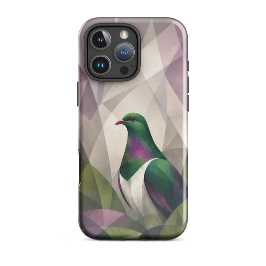 'Kererū' iPhone 16 Pro Max tough phone case - protective glossy case NZ Australia
