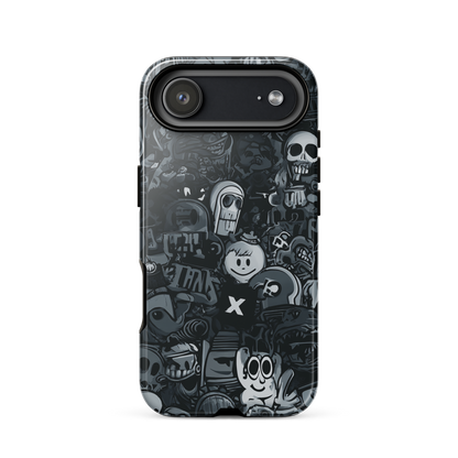 Midnight stickers phone case | Dark graphic collage NZ