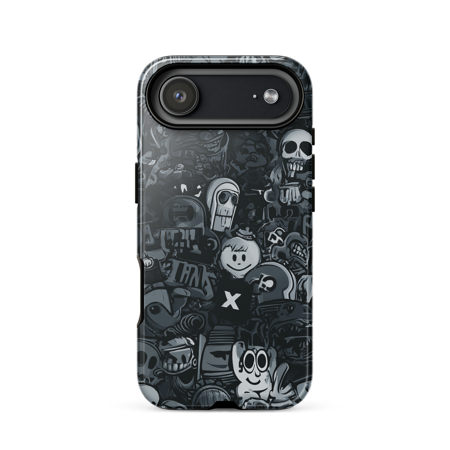 Midnight stickers phone case | Dark graphic collage NZ