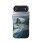 Piha Beach Lion Rock designer phone case with turquoise waves and dramatic NZ coastline