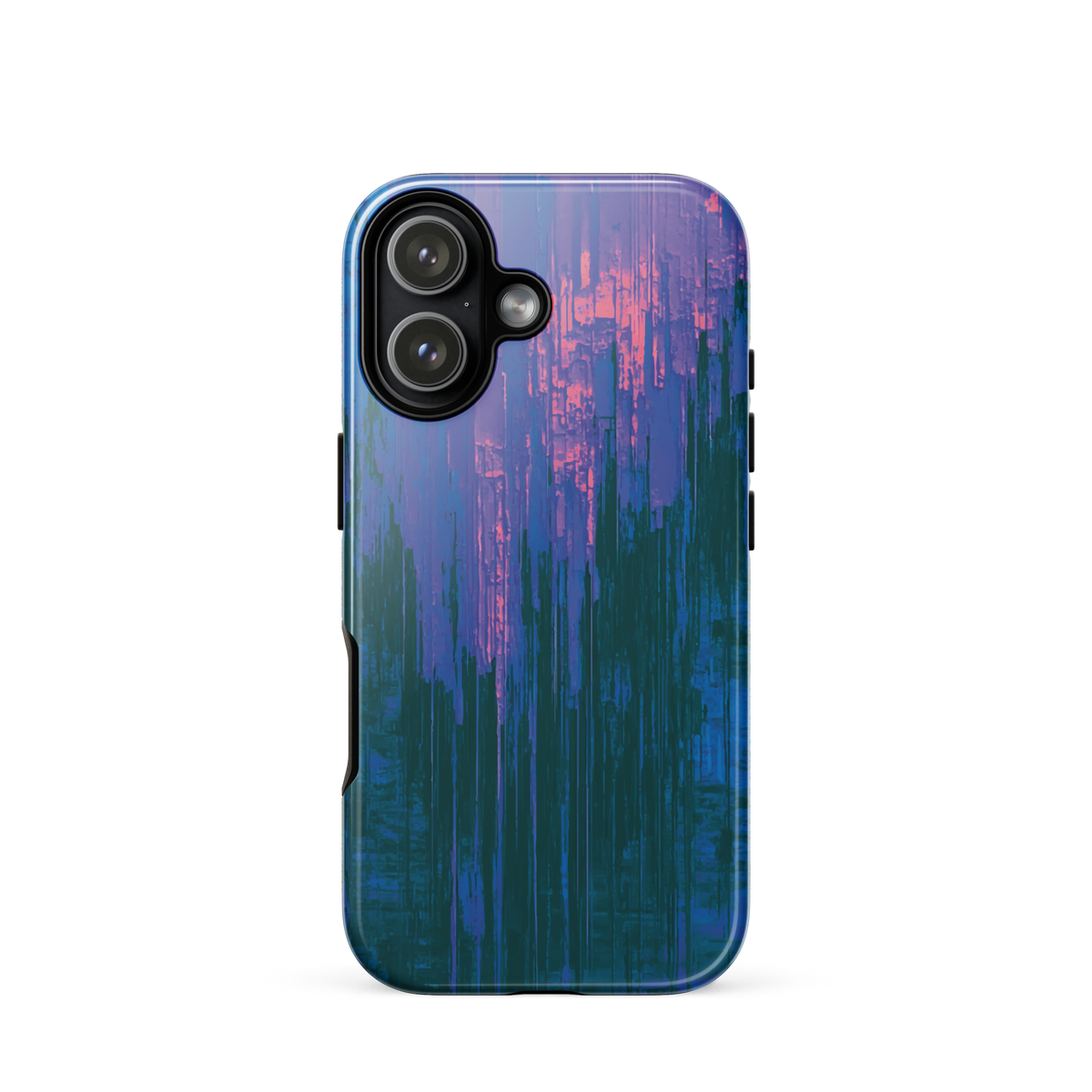 'Digital Glitch' iPhone 17 tough phone case - protective glossy case NZ Australia