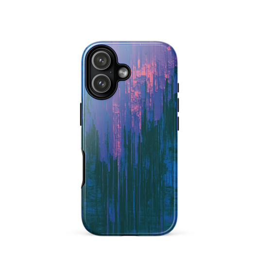 'Digital Glitch' iPhone 17 tough phone case - protective glossy case NZ Australia