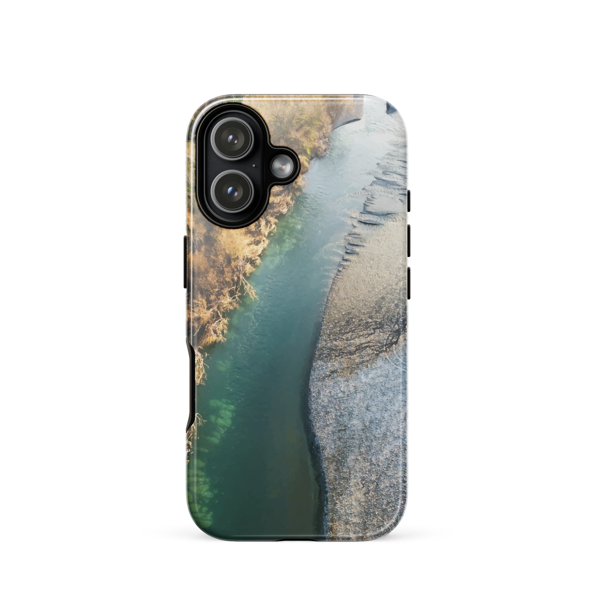 'Waters Edge' iPhone 17 tough phone case - protective glossy case NZ Australia