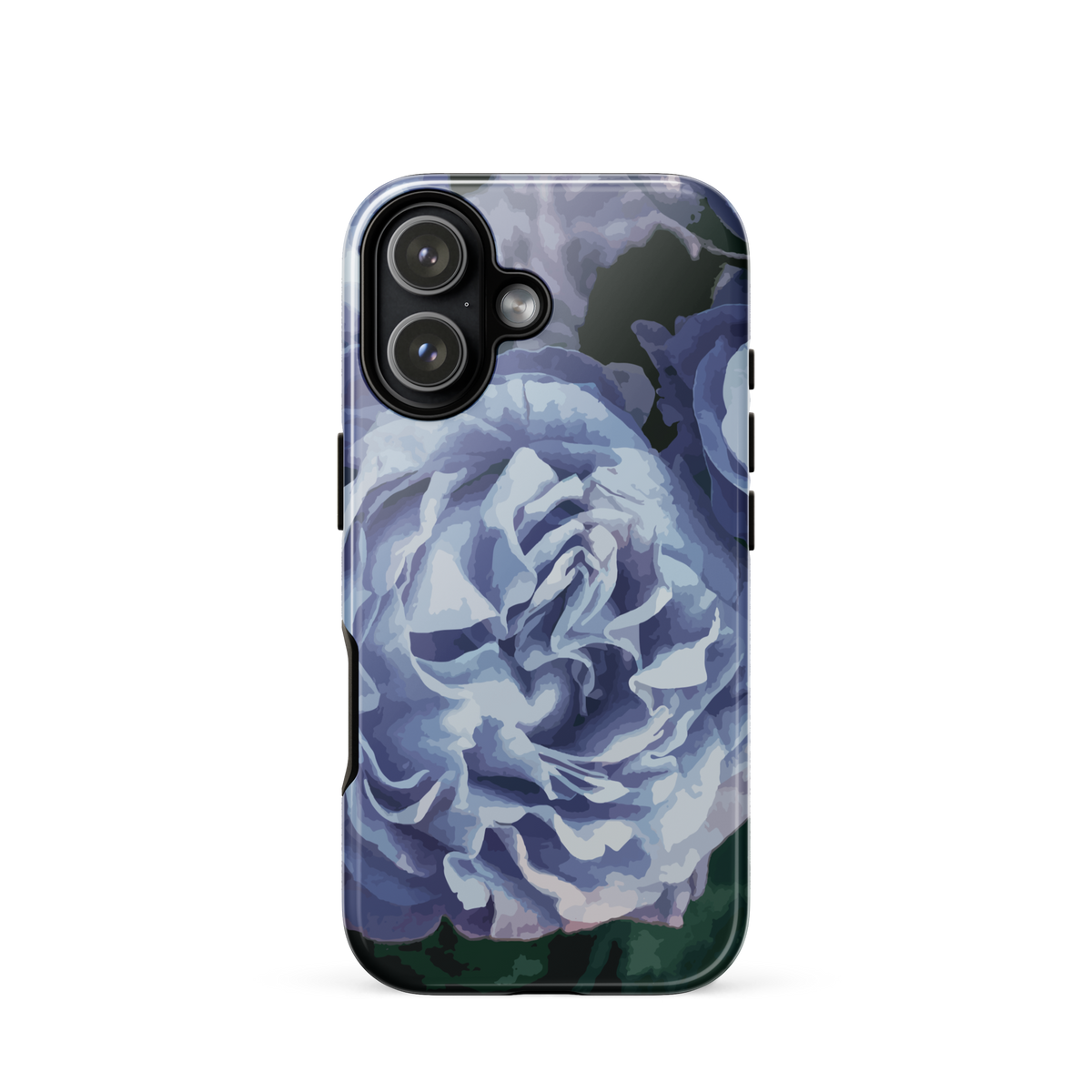 'Blue Rose' iPhone 17 tough phone case - protective glossy case NZ Australia