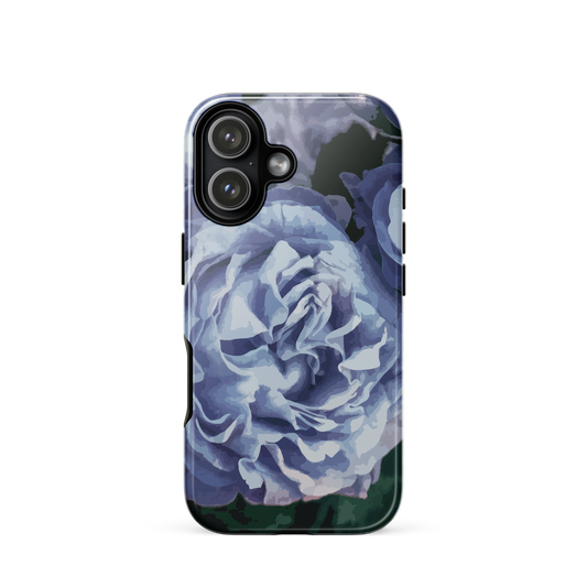 'Blue Rose' iPhone 17 tough phone case - protective glossy case NZ Australia