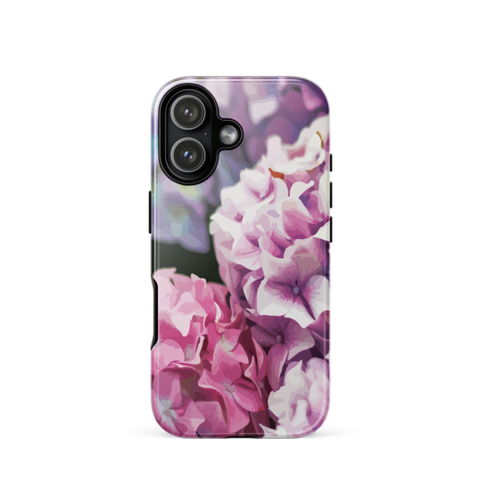 'Hydrangea' iPhone 17 tough phone case - protective glossy case NZ Australia