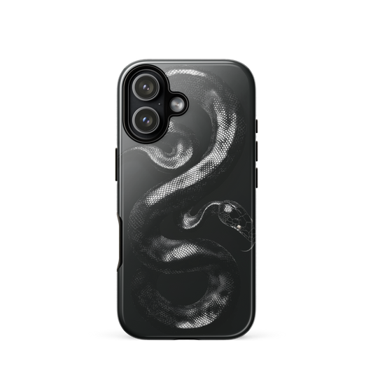 'Black Python' iPhone 17 tough phone case - protective glossy case NZ Australia