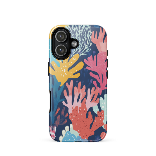 'Coral Reef' iPhone 17 tough phone case - protective glossy case NZ Australia