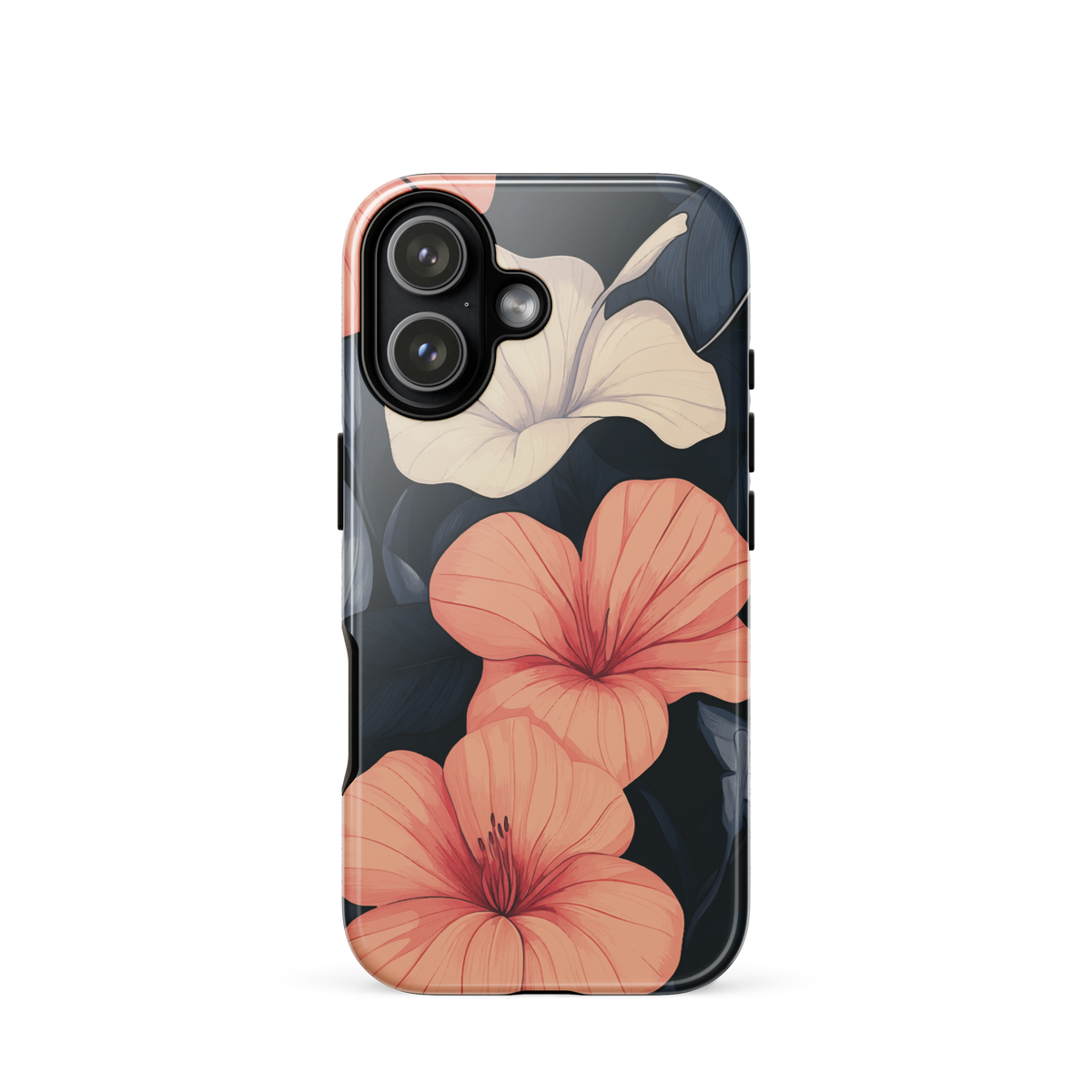 'Hibiscus Flower' iPhone 17 tough phone case - protective glossy case NZ Australia