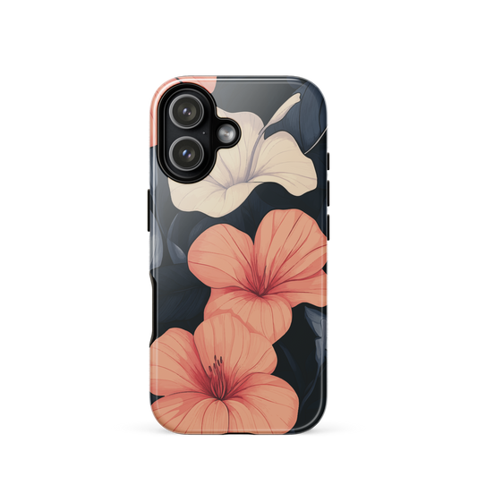 'Hibiscus Flower' iPhone 17 tough phone case - protective glossy case NZ Australia