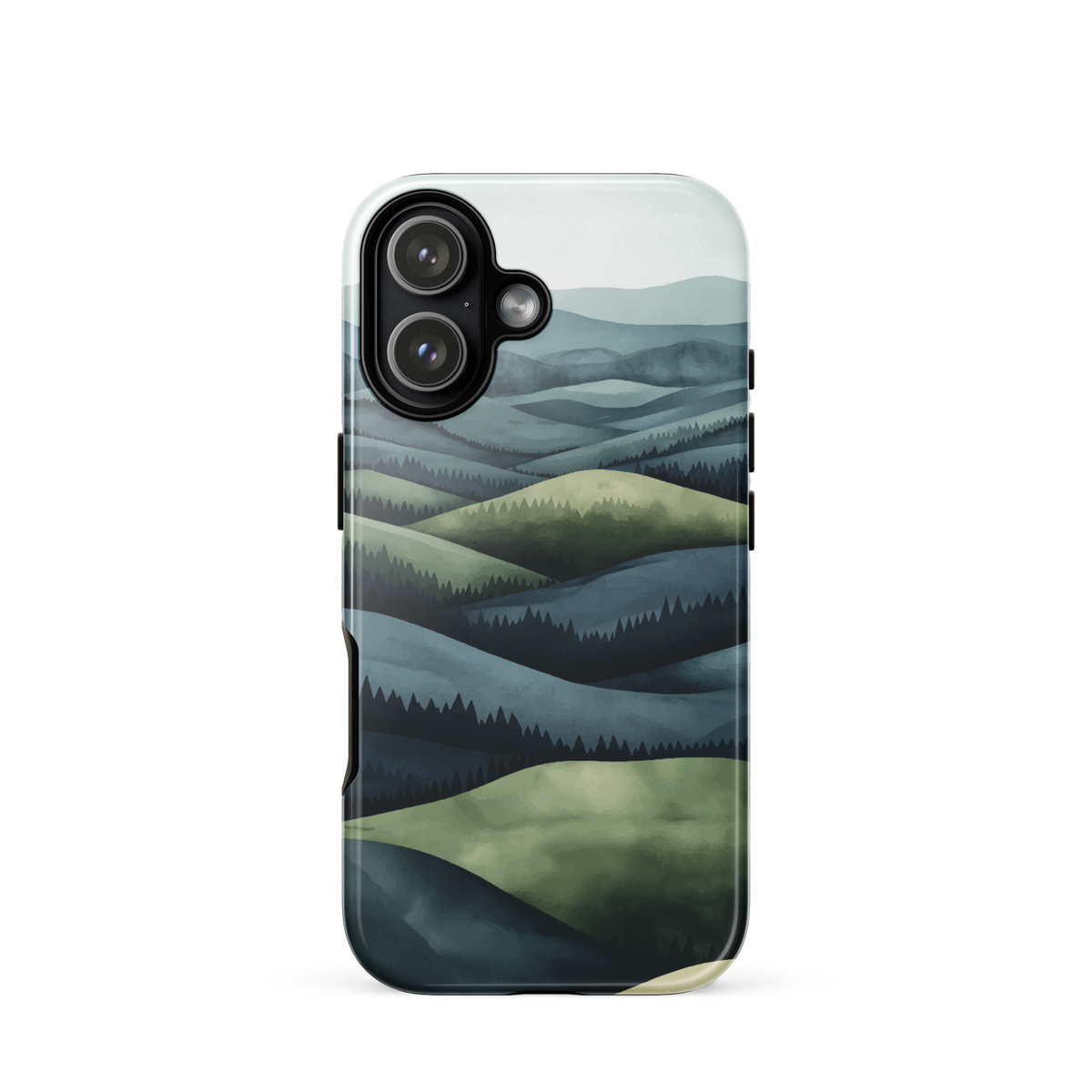 'Blue Mountains' iPhone 17 tough phone case - protective glossy case NZ Australia