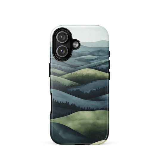 'Blue Mountains' iPhone 17 tough phone case - protective glossy case NZ Australia