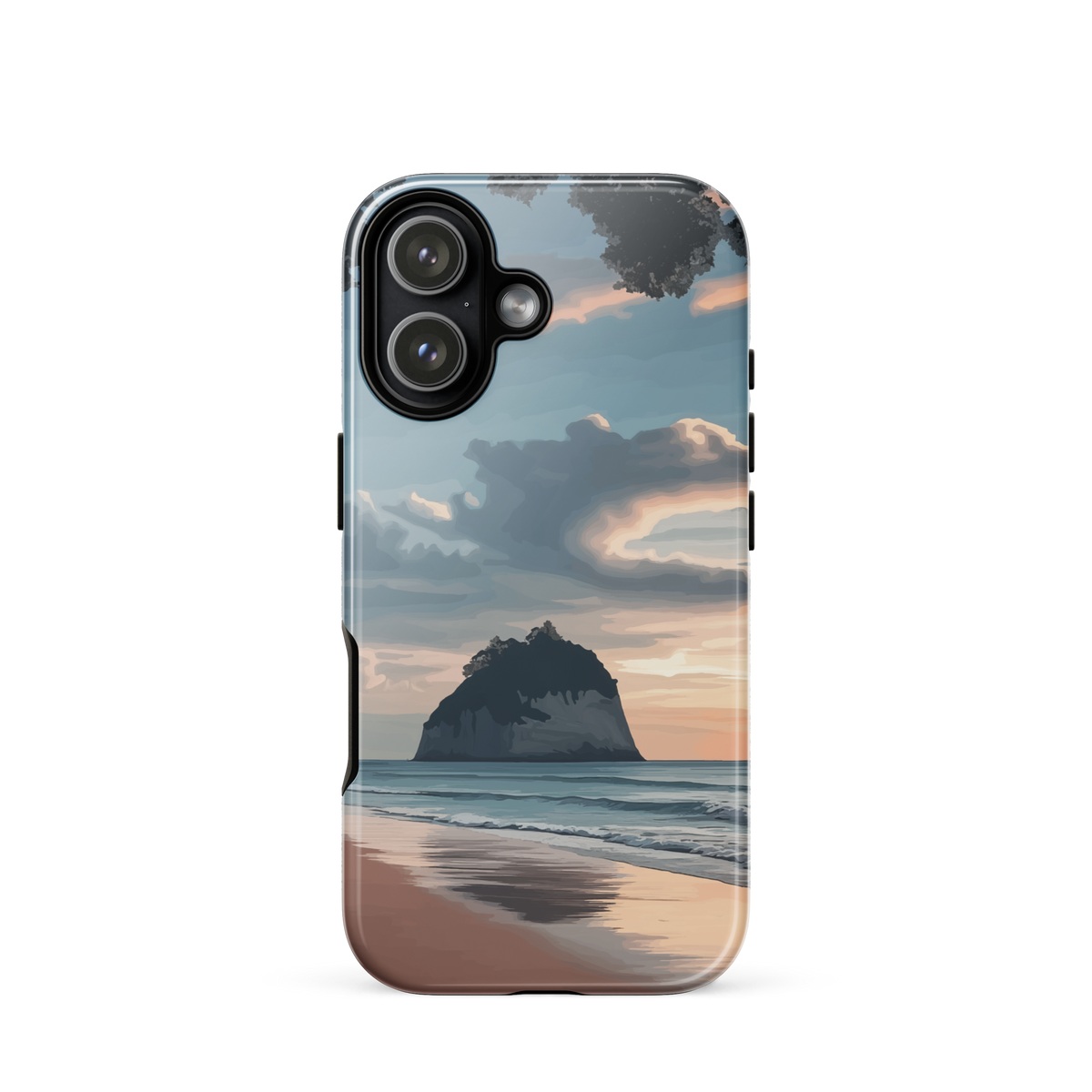 'Cathedral Cove' iPhone 17 tough phone case - protective glossy case NZ Australia