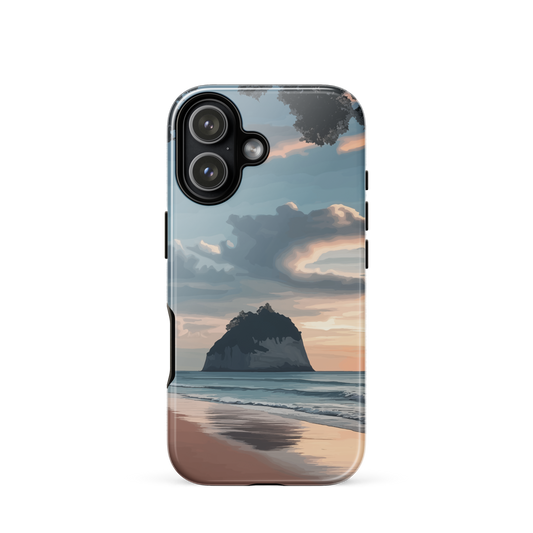 'Cathedral Cove' iPhone 17 tough phone case - protective glossy case NZ Australia