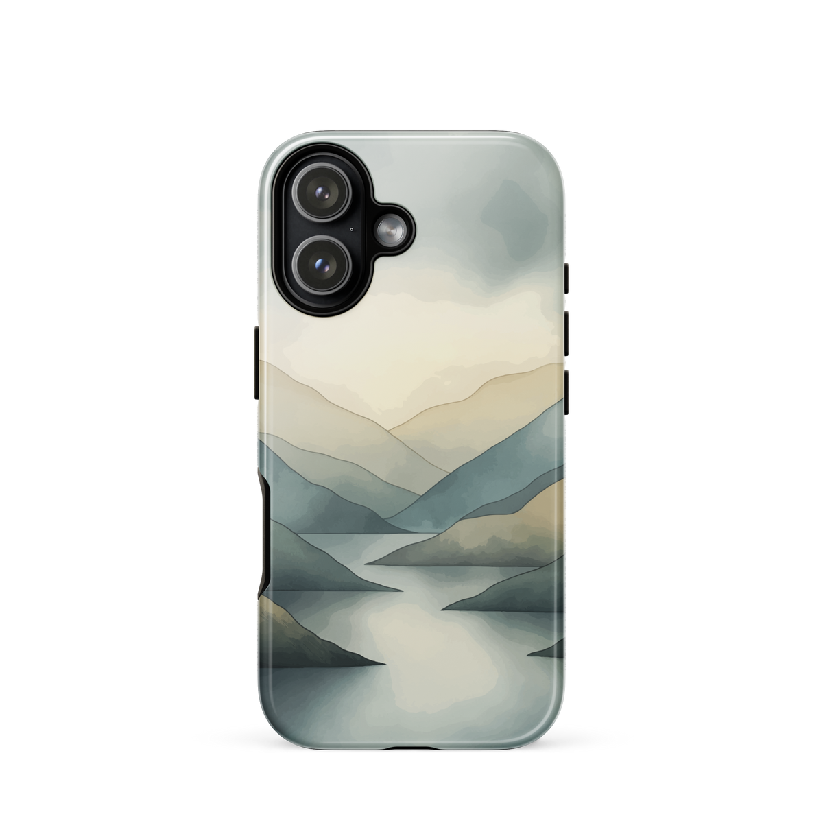 'Misty Mountains' iPhone 17 tough phone case - protective glossy case NZ Australia