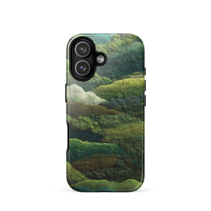 Verdant layers phone case | Abstract green design NZ