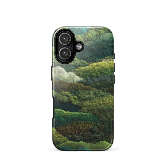 Verdant layers phone case | Abstract green design NZ
