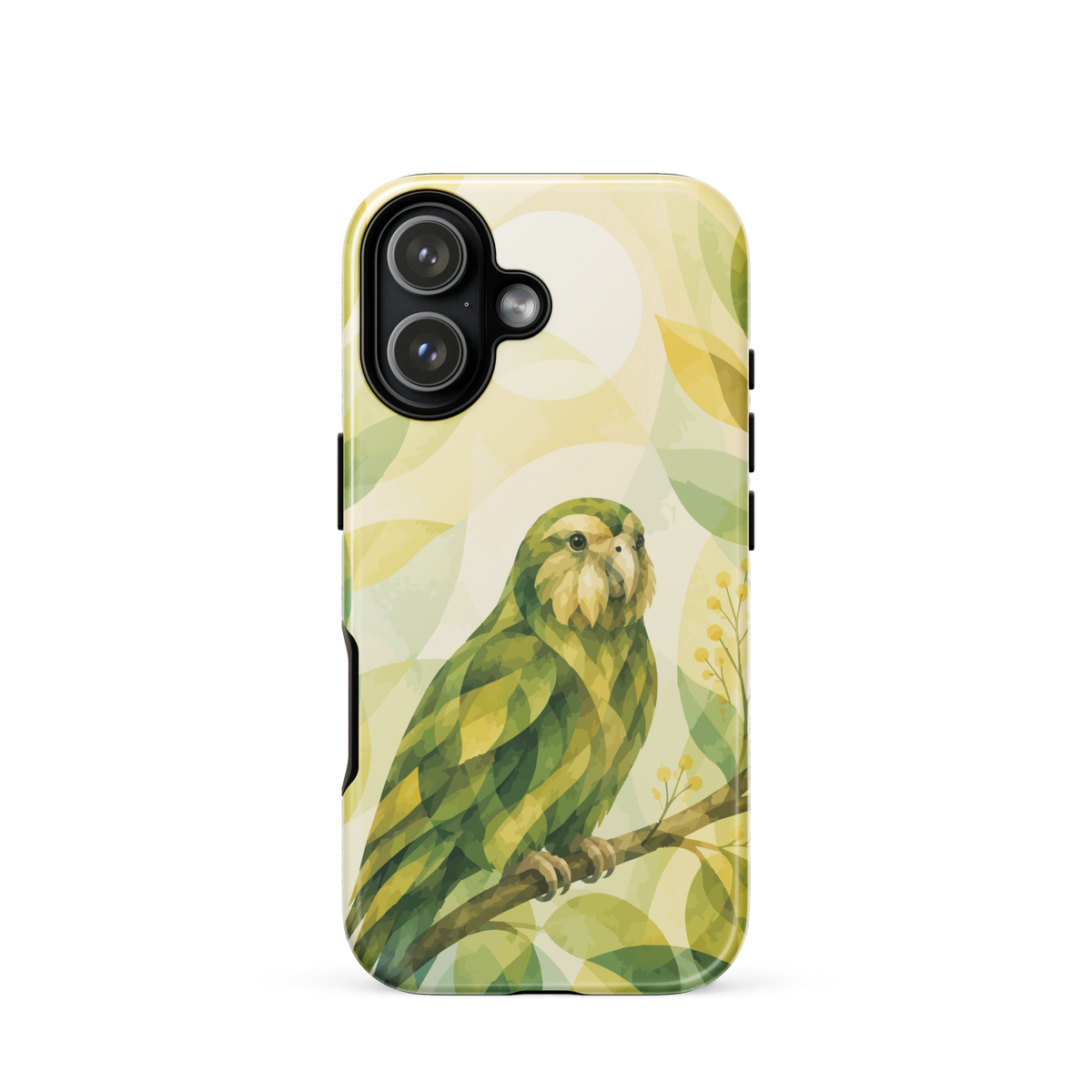 'Kākāpō' iPhone 17 tough phone case - protective glossy case NZ Australia