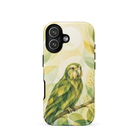 'Kākāpō' iPhone 17 tough phone case - protective glossy case NZ Australia