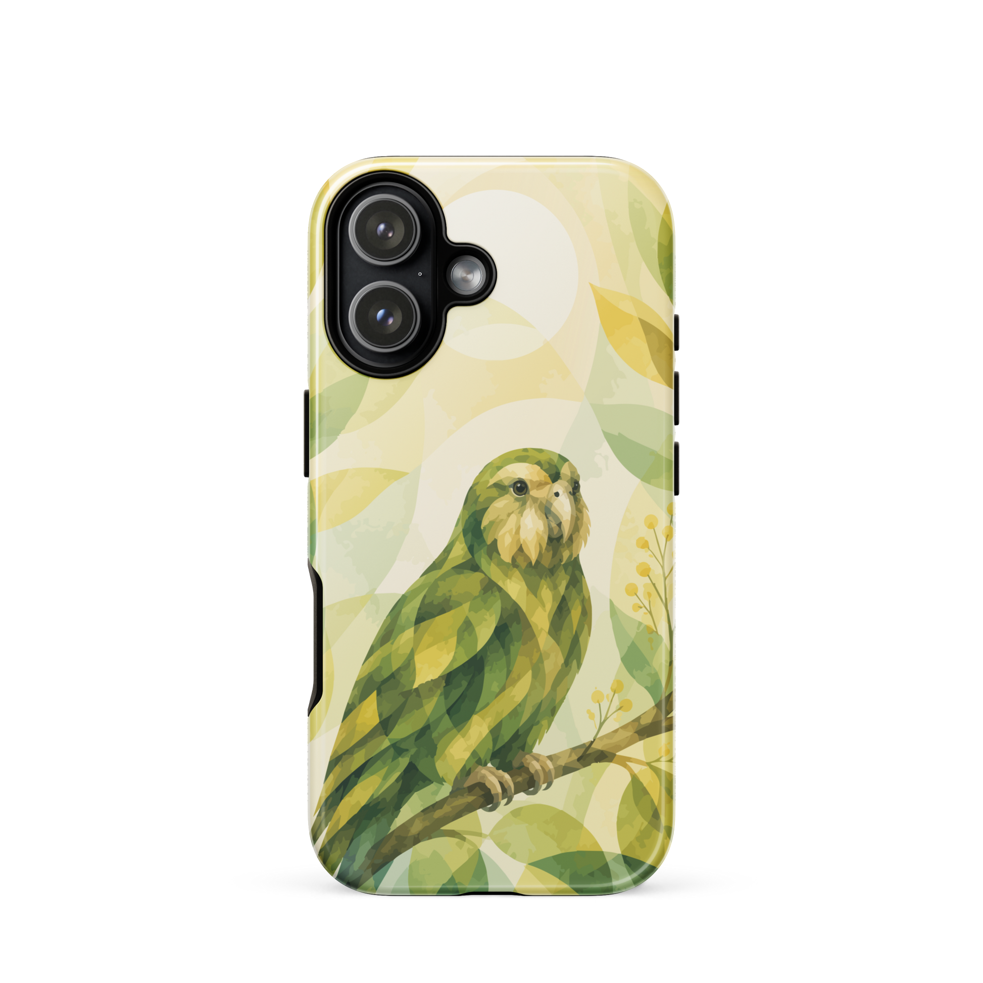 'Kākāpō' iPhone 17 tough phone case - protective glossy case NZ Australia